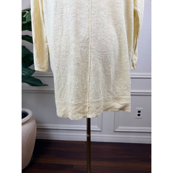 Eileen Fisher Organic Linen/Cotton Slub Knit Sweater – Soft Yellow – Size Large - Picture 11 of 15